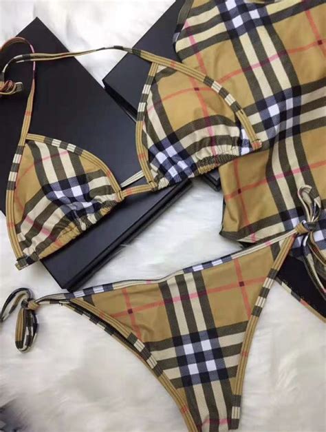 burberry women 2 piece swimsuit|Burberry monogram bikini.